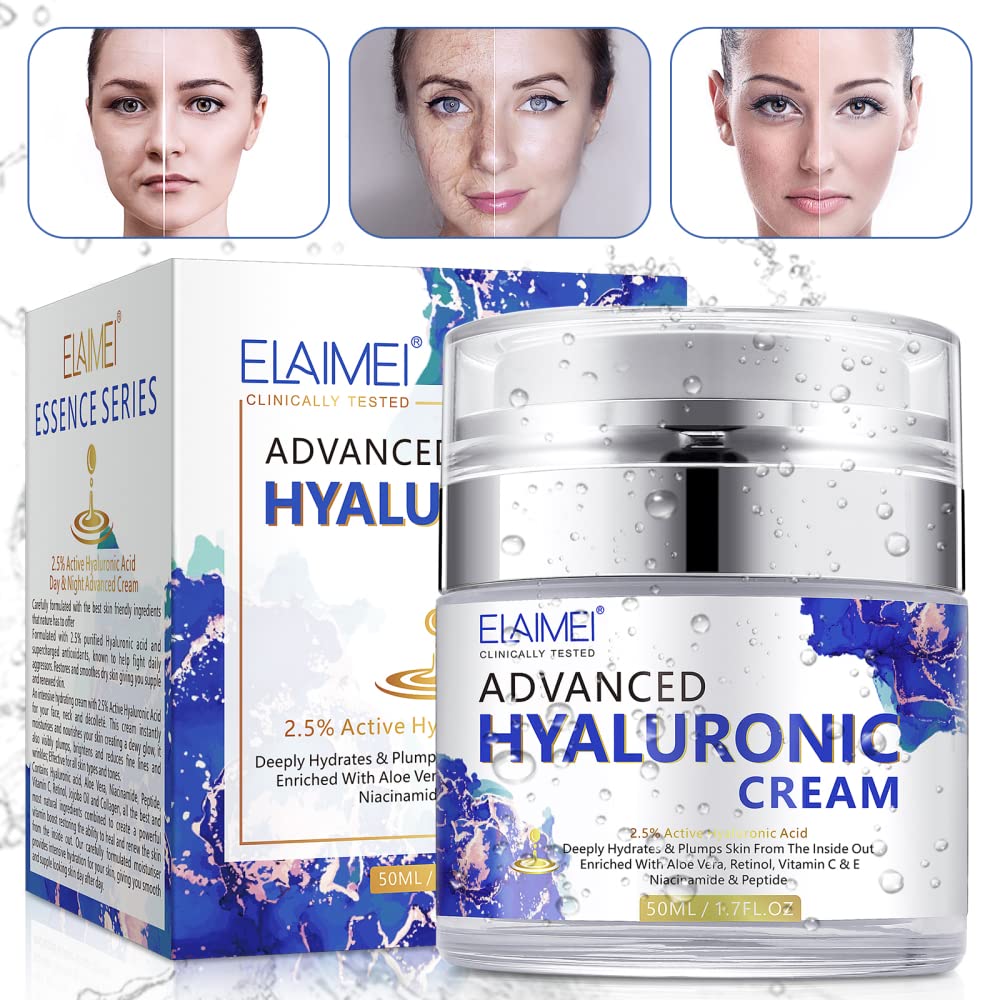 Elaimei Pure Hyaluronic Acid Cream Vitamin C Anti Wrinkles Blemishes Anti Aging