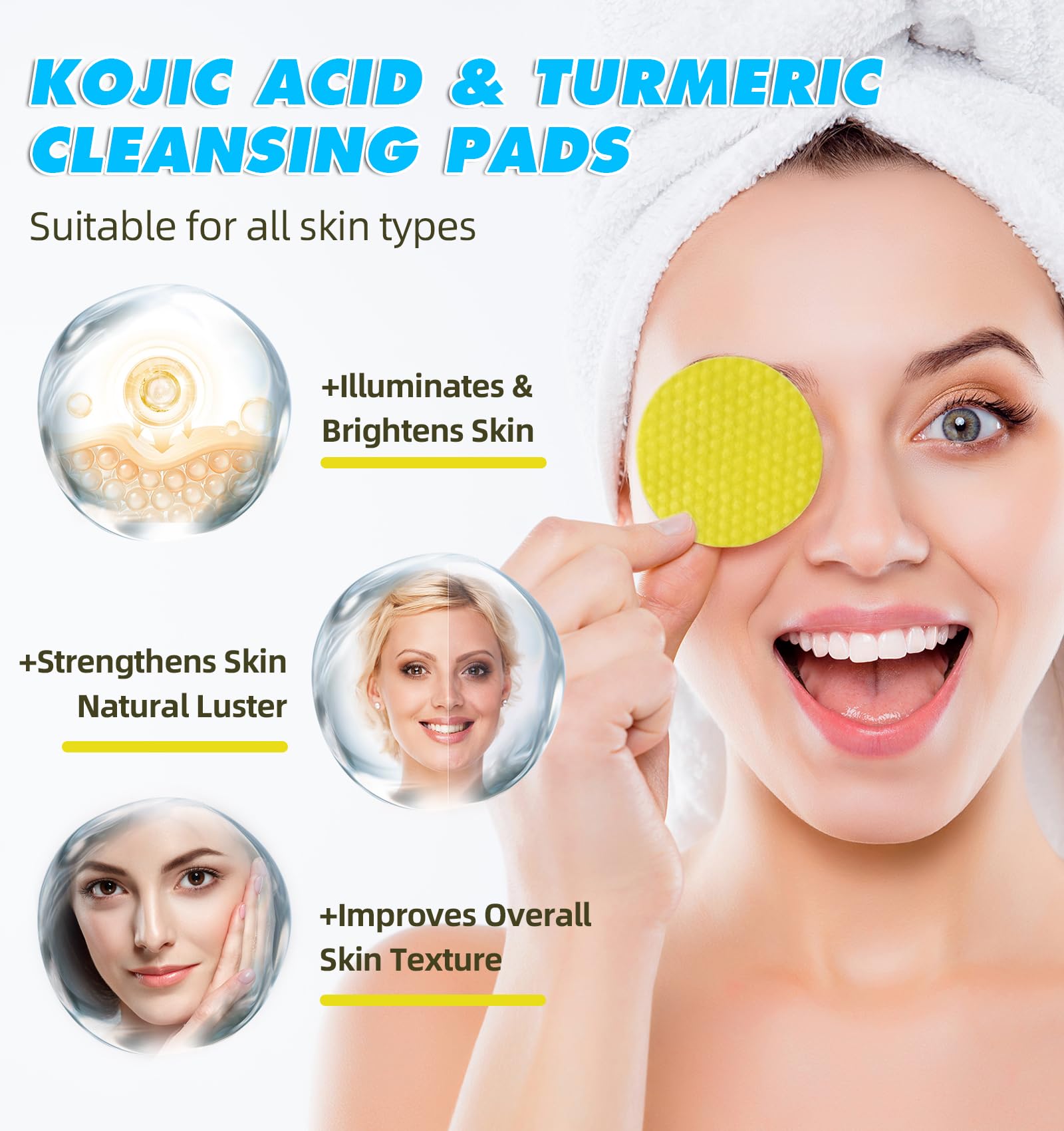 Kojic Acid & Turmeric Cleansing Pads 60pcs