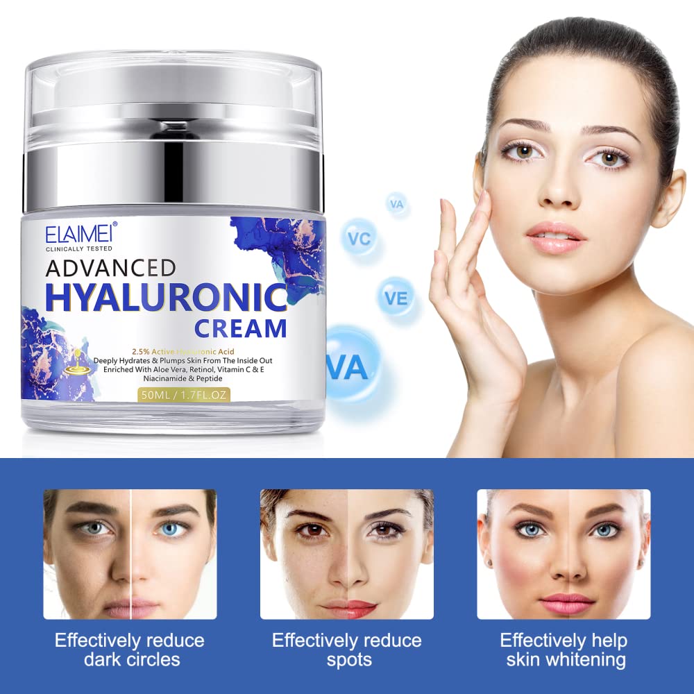 Elaimei Pure Hyaluronic Acid Cream Vitamin C Anti Wrinkles Blemishes Anti Aging