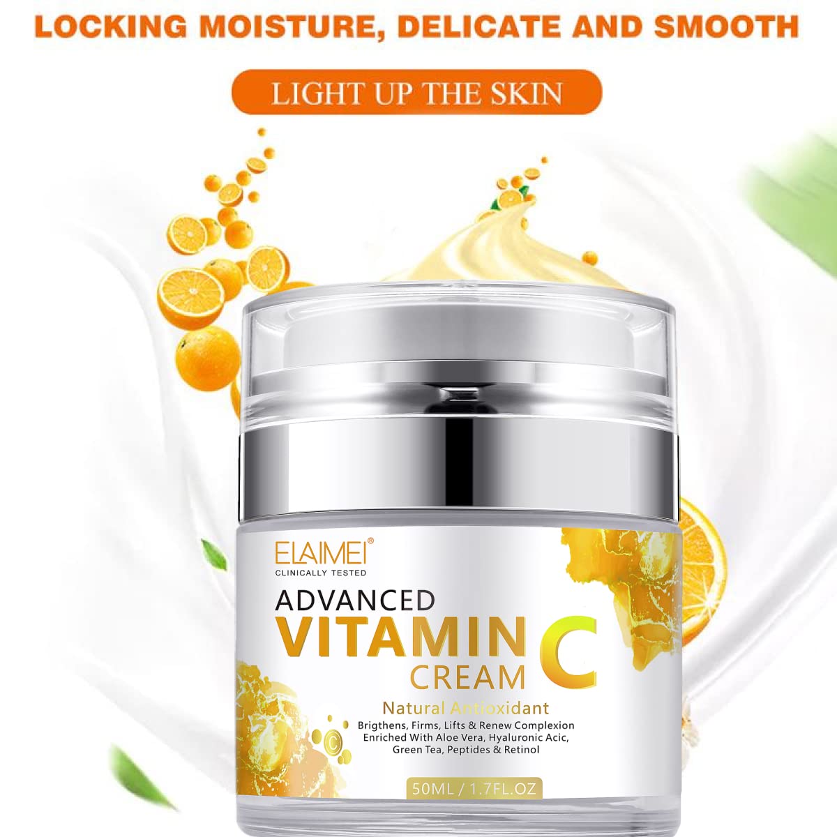 Elaimei Anti Aging Face Vitamin C Cream Facial Hyaluronic Acid