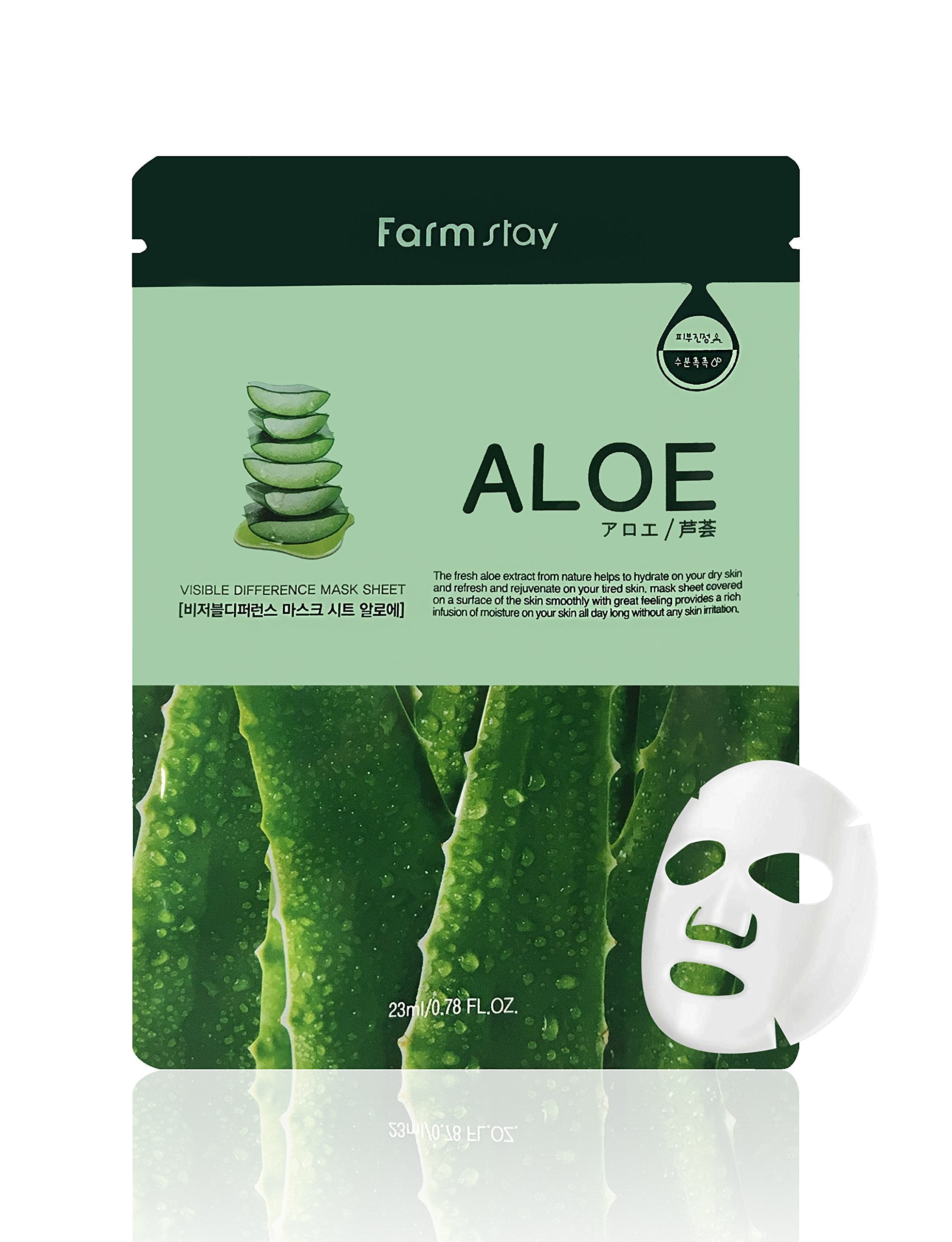 Farmstay Korean Aloe Hydration Facial Mask Sheet(Pack of 10)