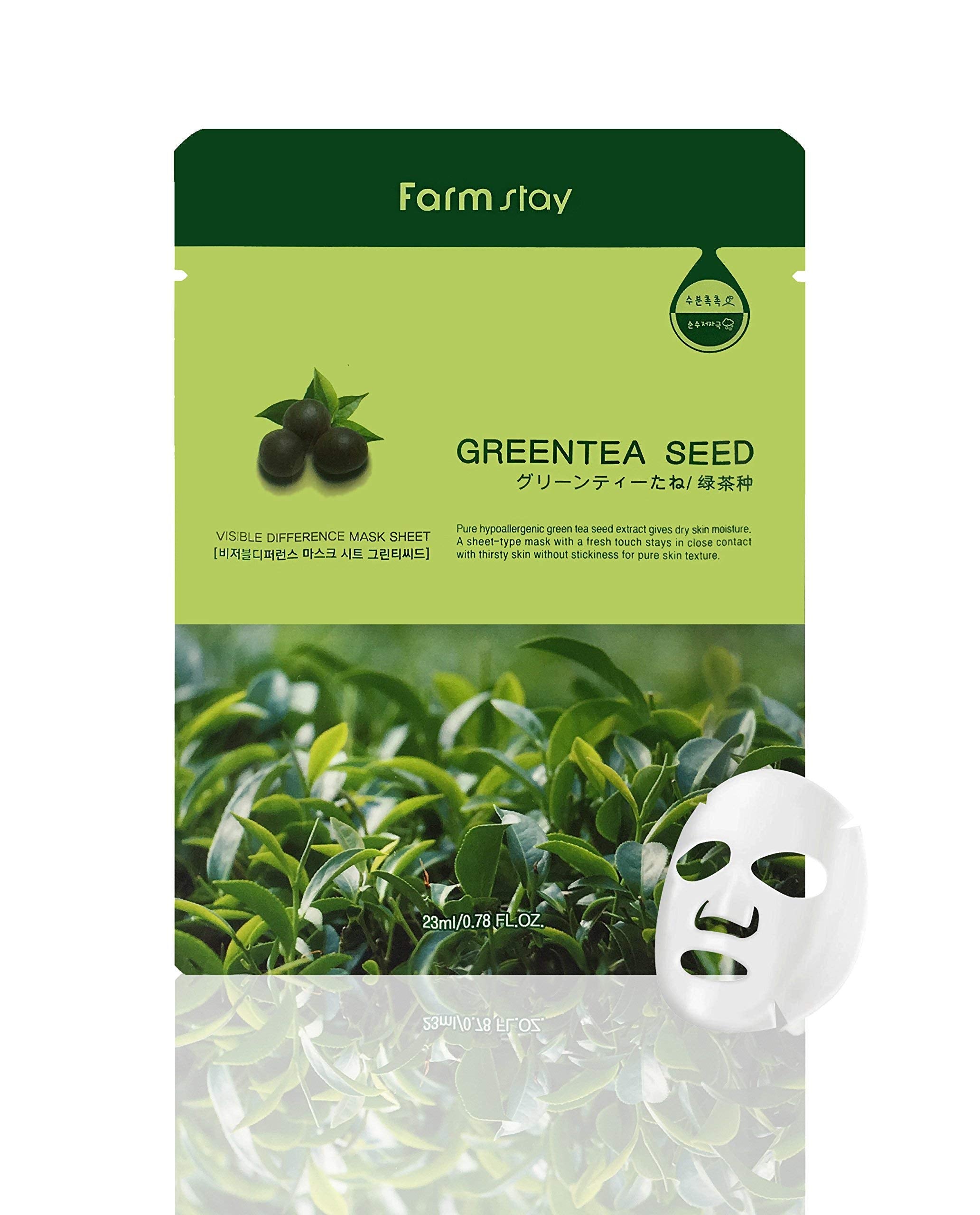 Farmstay Korean Greentea Seed Hydration Facial Mask Sheet(Pack of 10)