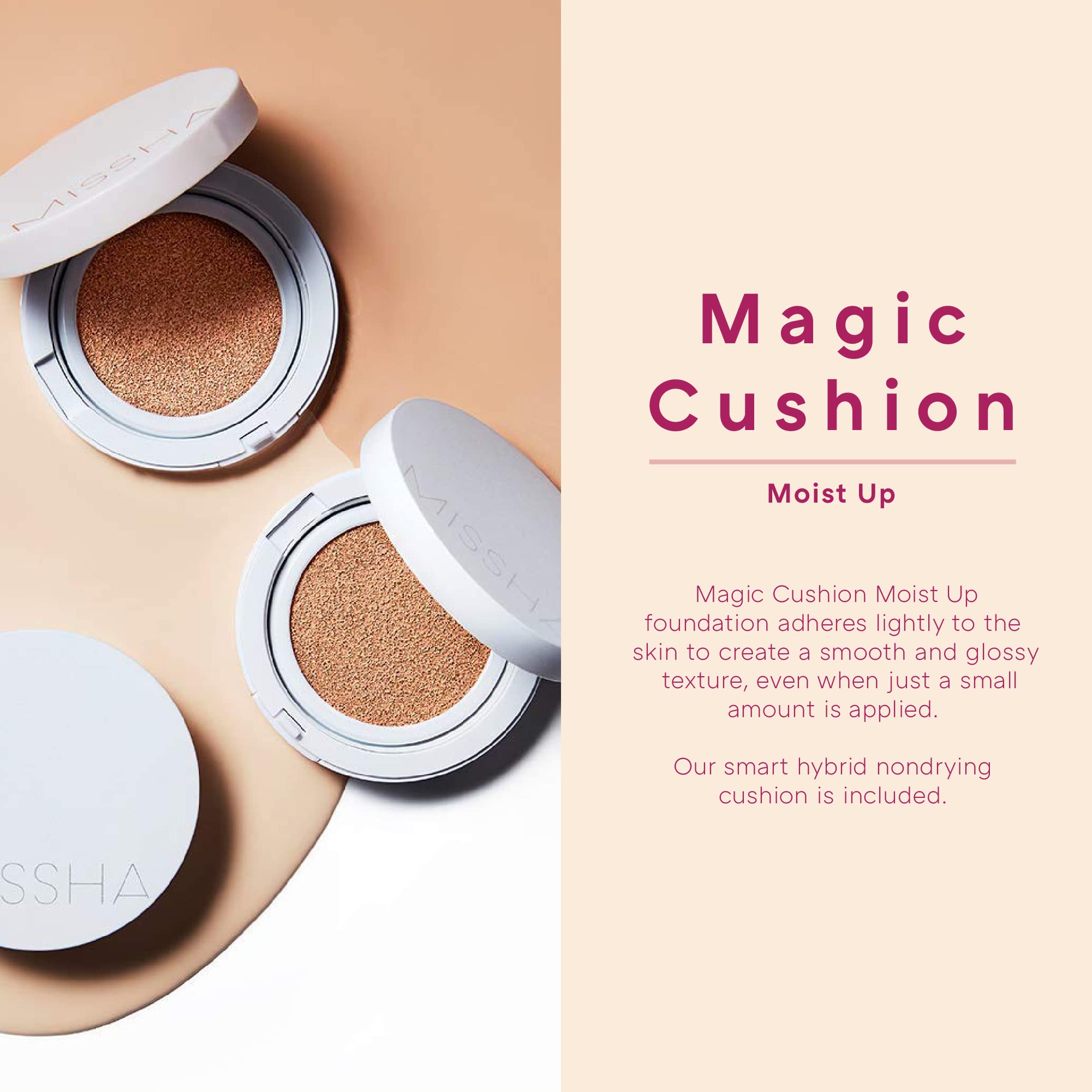 Missha Magic Cushion Moist Up Foundation 15 g, No. 21 Light Beige