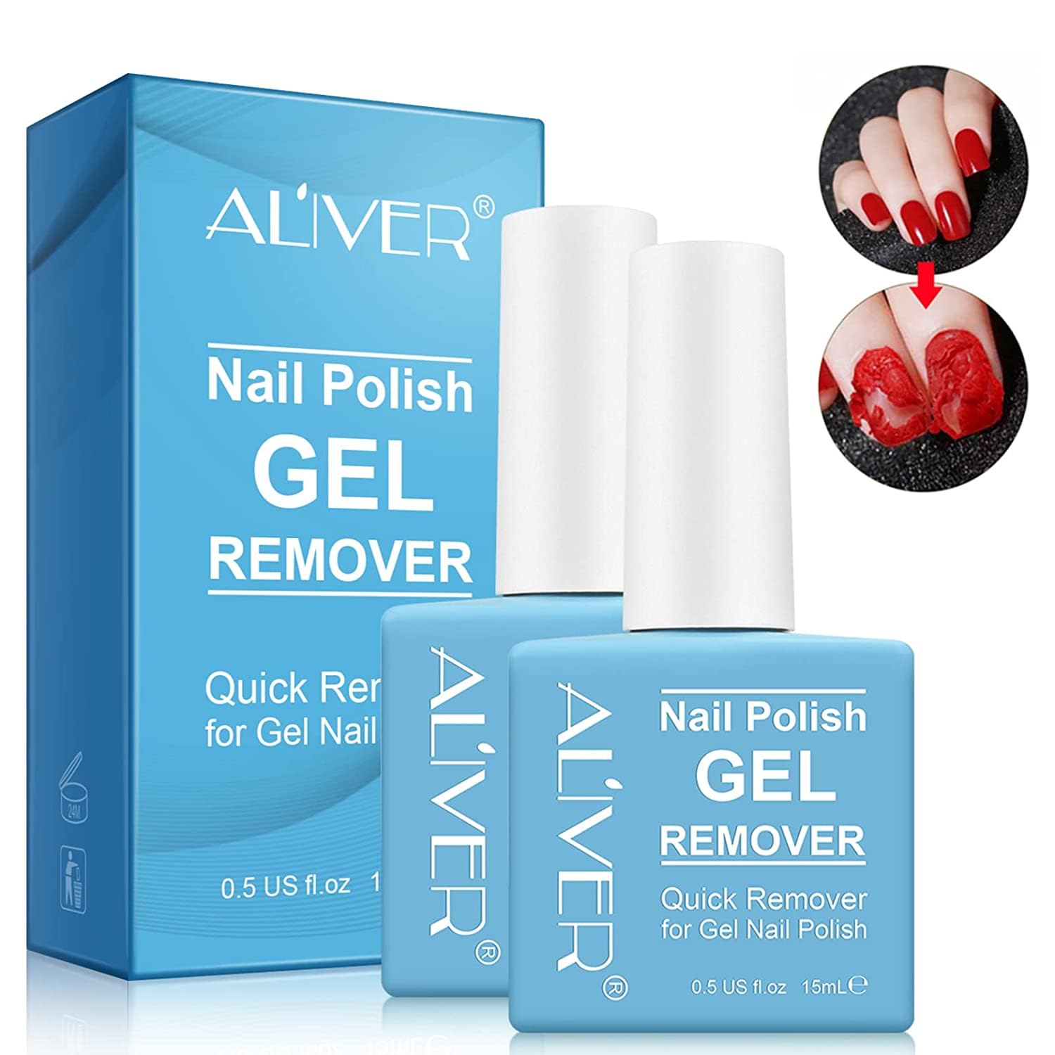 Gel Nail Polish Remover, Non-Irritating (2 PACK)