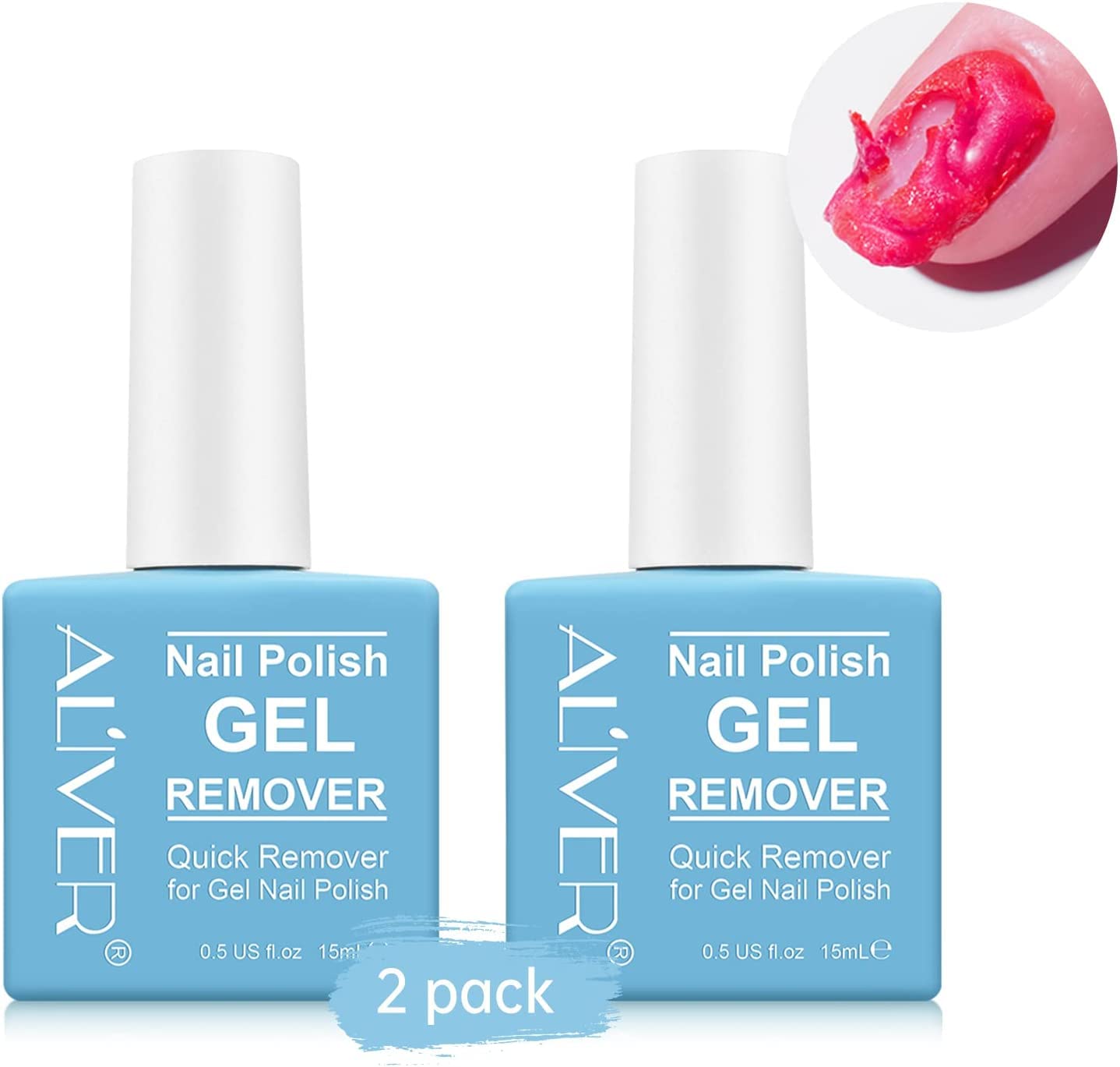 Gel Nail Polish Remover, Non-Irritating (2 PACK)