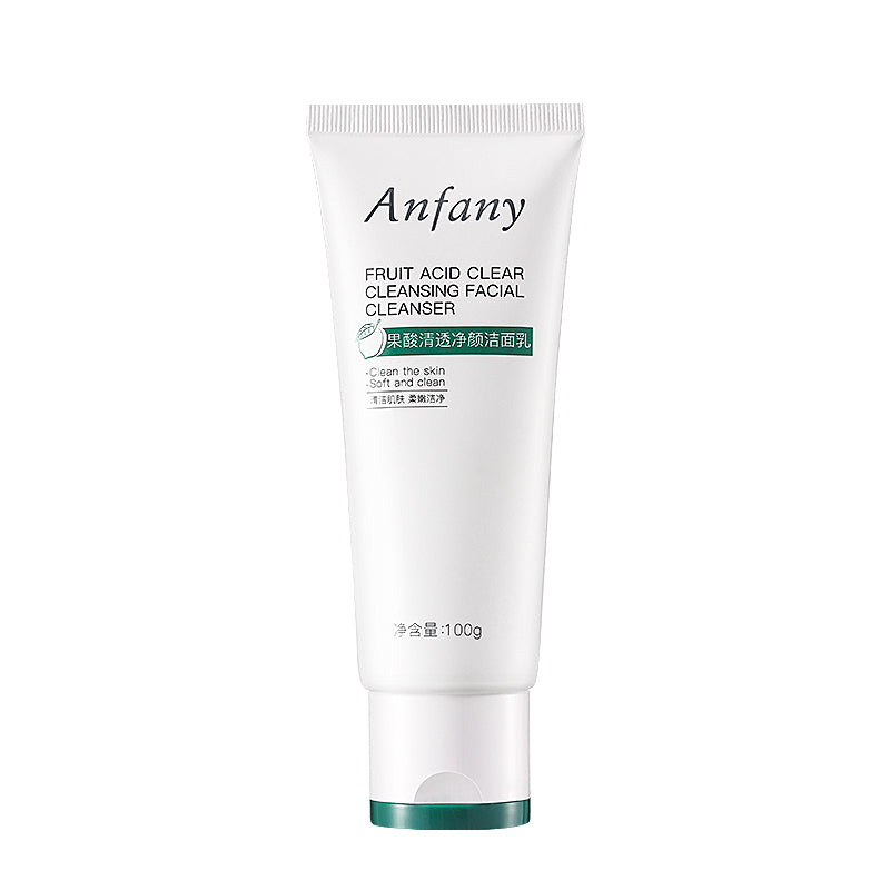 Anfany Fruit Acid Clear Cleansing Facial Cleanser | Gentle Exfoliating & Hydrating Face Wash